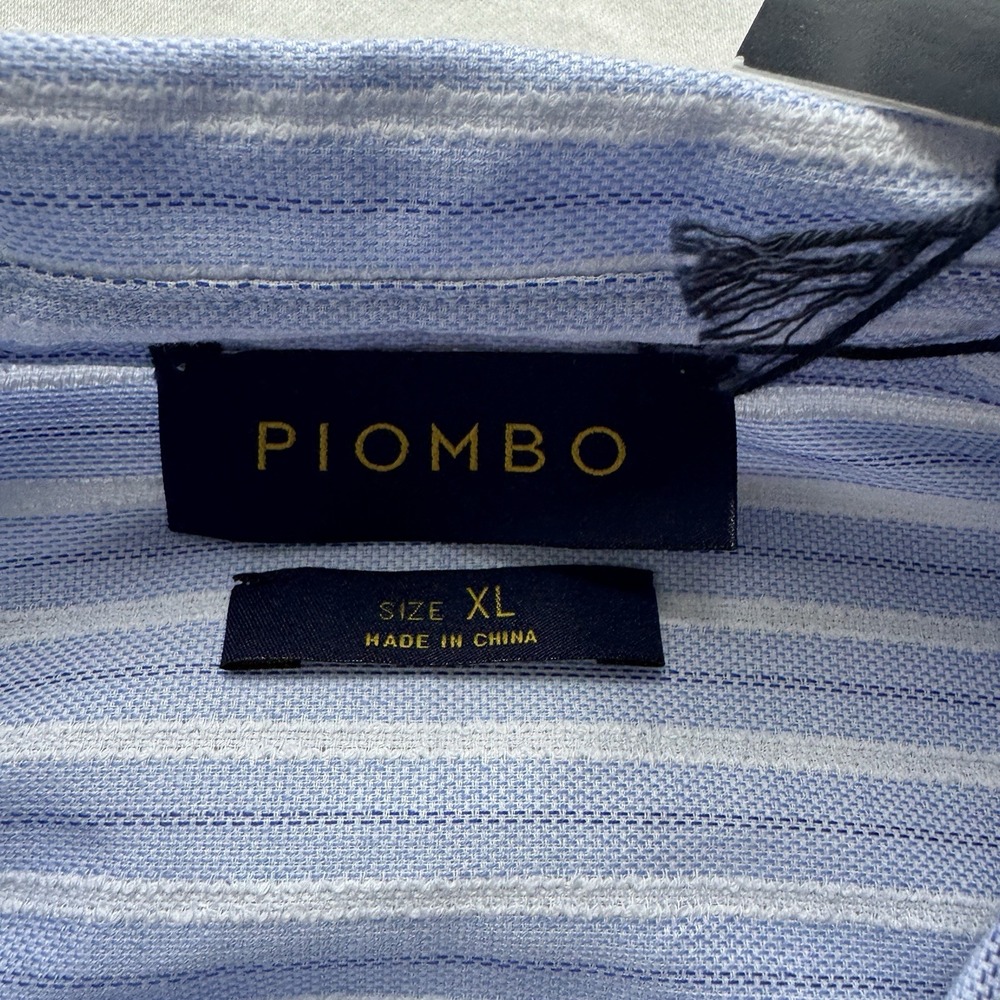 NWT Piombo Italy Striped Long Sleeve Shirt With Knot Detail XL - Picture 3 of 7